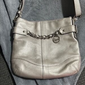 Vintage Coach Metallic Silver Chain Bag